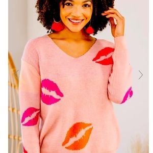 Kissing Booth Light Pink Lips Sweater
